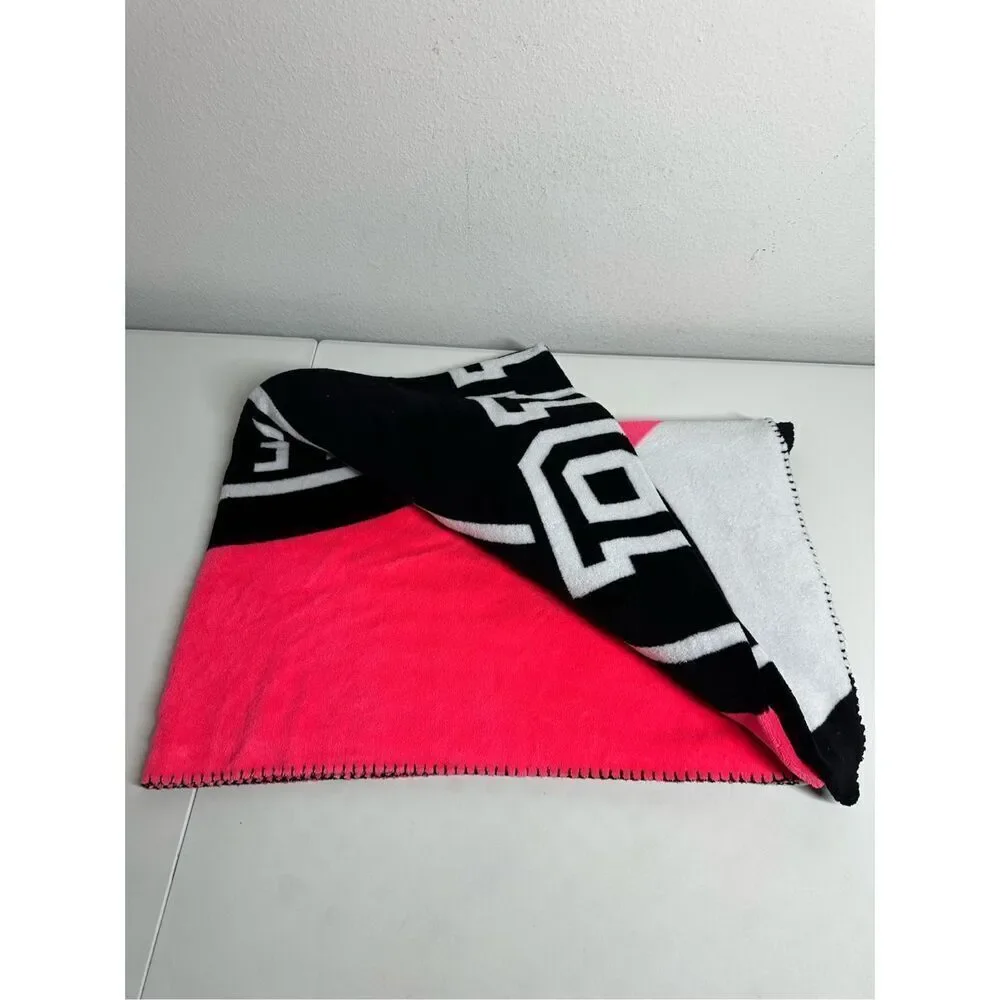 Rare Limited Victoria's Secret PINK Pink Black & White Stadium Blanket/Throw
